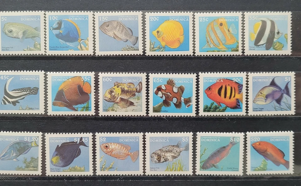 Dominica 1997 / Vida Marina - Peces - Ediciones de 1996, pero más pequeñas - Juego completo Foto 1 de 1