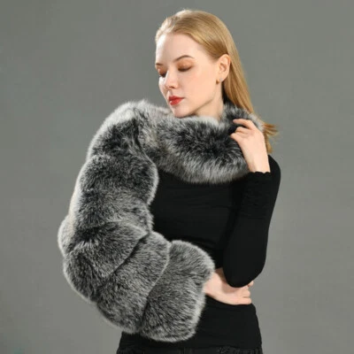 Hot Women Fluffy Faux Fur Shawl Warm Coat Jacket Wraps Overcoat Prom Party Tops - Image 1 of 4