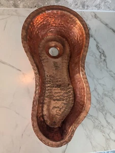 Solid hammered copper inset overmount sink - Picture 1 of 4