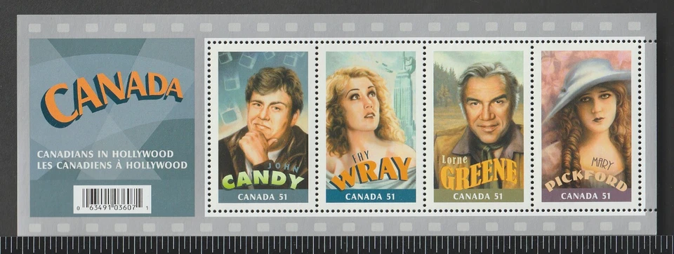 2006 Canada Sc# 2153 m/s - Hollywood Stars : Green, Pickford, Wray, Candy - Image 1 of 1