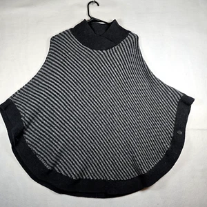 Poncho Suéter Banana Republic Mujer S Gris Lana Mezcla Algodón Botones Laterales - Imagen 1 de 9