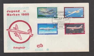 FRG Germany 1980 youth aircraft Airbus 300 Boeing 747 jumbo...... on FDC - Picture 1 of 1