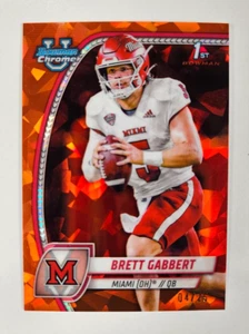 2024 BOWMAN U SAPPHIRE ORANGE /25 1ST BRETT GABBERT MIAMI (OH) QB - Picture 1 of 2