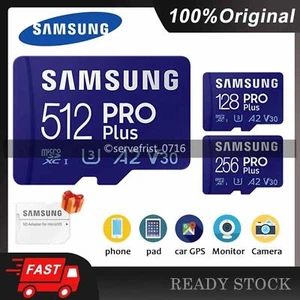 Carte mémoire Samsung Pro Plus MircoSD 128/256/512 Go UHS-I U3 A2 V30 HD&4K UHD neuve - Photo 1 sur 14