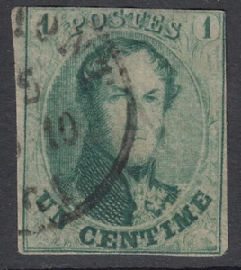 BELGICA - Yvert N° 9 - 1 c. vert - 1858-61 - Picture 1 of 1