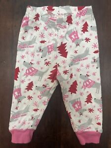 Gymboree Baby Girls Cute Dogs Holiday Christmas 100% Cotton PJ Pants White 6-12M