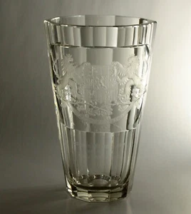 + ~ AUTHENTIC 1947 Ice Hockey WORLD CUP TROPHY Cut Crystal Glass Czechoslovakia - Picture 1 of 12