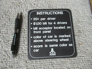 used ATARI SPRINT? 4 PLAYER INSTRUCTIONS CARD arcade game - Picture 1 of 2