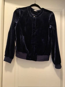 Bomberjacke Damen Ecru Style Navy Samt Größe XS Brandneu - Bild 1 von 3