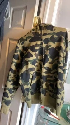 Sudadera con capucha grande Bape verde camuflaje cremallera completa Foto 1 de 4