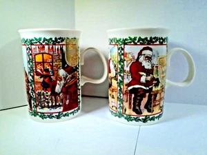 DUNOON COFFEE CUPS STONEWEAR W/ ADAPTED VICTORIN SCENE'S MADE SCOTLAND VTG/RARE - Picture 1 of 6