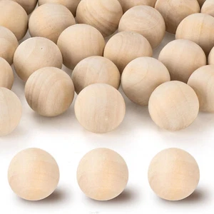 Natural Wooden Craft Balls Wood Solid Ball Spheres DIY Supplies Dia 6mm - 100mm - Picture 1 of 17