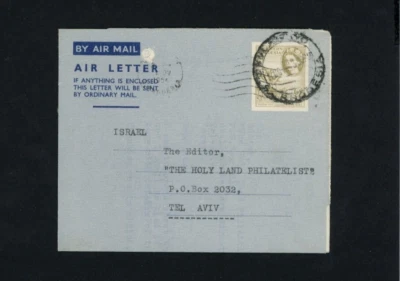 Carta aérea de Rodesia del Sur 1954 a Israel Reina Isabel II Foto 1 de 2