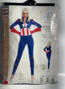 Be Wicked Captain America Jumpsuit Catsuit, Adult Woman S/M, Comic Conventions - Picture 1 of 2