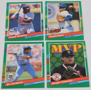 1991 Donruss MLB baseball lot of 4 cards Nolan Ryan Bo Jackson Clemons Thomas - Picture 1 of 6