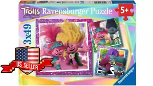 NEW & SEALED Ravensburger 05713 Trolls 3 3x49 Pc Jigsaw Puzzle USA SELLER - Picture 1 of 11