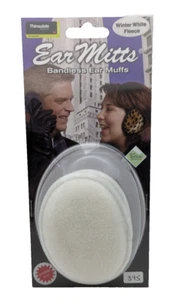 Ear Mitts Bandless Ear Muffs Winter White Fleece SIZE SMALL NEW #345 - Picture 1 of 9