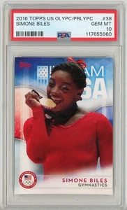 2016 Topps US Olympics & Paralympics 38 Simone Biles RC PSA 10 Gem Mint POP 329 - Picture 1 of 4