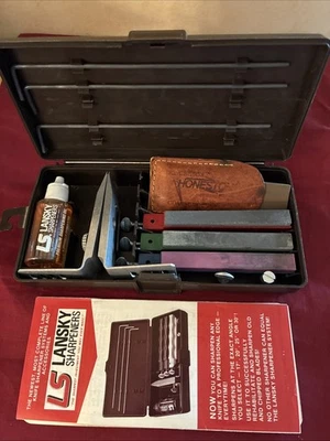 Moldeador de cuchillos Lansky - Sistema de afilado de cuchillos estándar de 3 piedras + Piedra afilada Foto 1 de 4