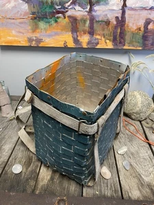 Vintage Antik Jagd Angeln Camping Gewebt Trapper Korb Rucksack Maine - Bild 1 von 5