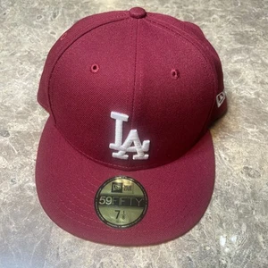 Los Angeles Dodgers Hat Fitted 7 1/8 56.8cm Rouge Cardinal. New Era 59fifty MLB - Picture 1 of 16