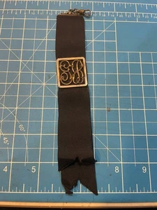 Victorian/ Antique Watch Fob, Black Ribbon Keystone Jewelry San Francisco - Picture 1 of 6