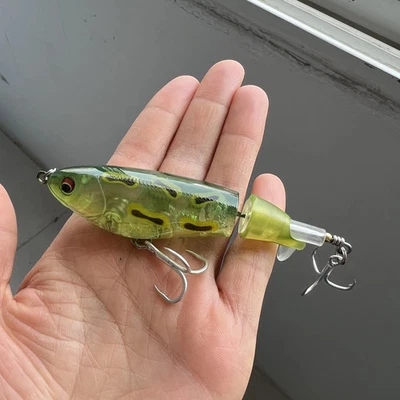 Whopper Plopper 90 style,  14.2g Topwater Popper Fishing Lure - Frog color - Image 1 of 4
