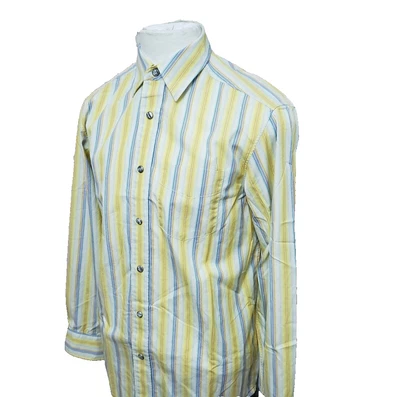 Indigo Palms Tommy Bahama Men's Size S Striped Cotton Marble Snap Casual Shirt - Image 1 of 4