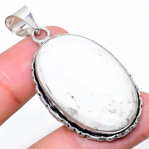 Howlith Jaspis Edelstein Handarbeit 925 Sterling Silber Schmuck - Bild 1 von 5