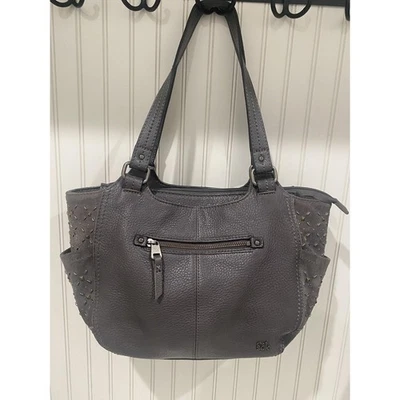 Bolso de Hombro The Sak Vintage Gris Mujer Cuero Guijarro Tachonado Gamuza Foto 1 de 4