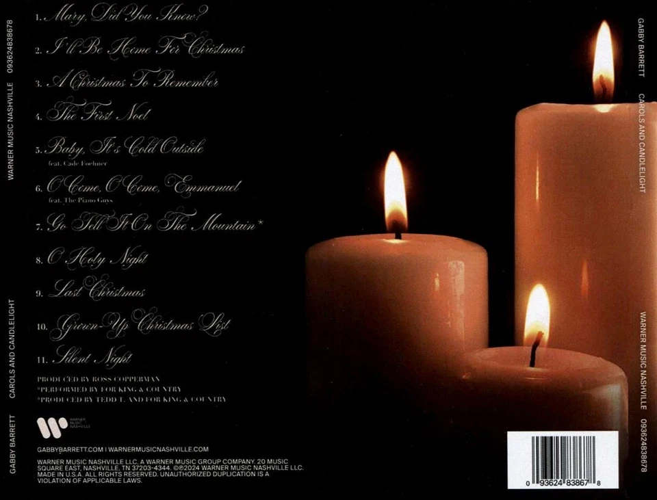GABBY BARRETT CAROLS AND CANDLELIGHT NEW CD Foto 1 de 1