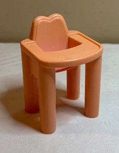 Vintage Little Tikes Dollhouse Furniture - Pink Baby High Chair - Picture 1 of 2