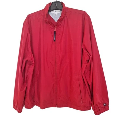 Tommy Hilfiger Golf Jacket Windbreaker Red Full Zip Lightweight Mesh Lined 2X - Image 1 of 4