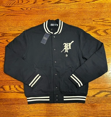 Chaqueta Universitaria Polo Ralph Lauren Signature P Polar Para Hombre Mediana Azul Blanca Nueva Con Etiquetas Foto 1 de 4