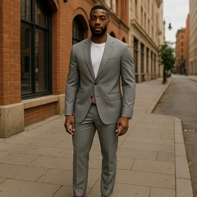 Traje de hombre Suitsupply 2 piezas 38R gris oscuro a rayas S110 pantalones Vitale de lana 34x31,5 Foto 1 de 4