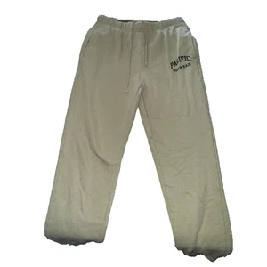 PacSun Olive Green Fleece Sweatpants Joggers Pacific Sunwear Logo Unisex Medium - Picture 1 of 5