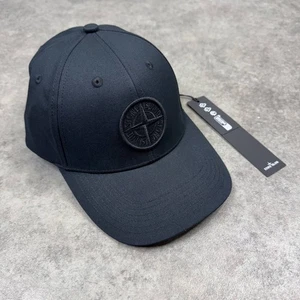 Berretto da baseball Stone Island in cotone spazzolato nero - Foto 1 di 3