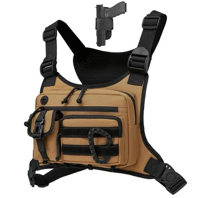 Bolsa de pecho al aire libre para hombre y mujer, chaleco táctico para correr, ciclismo, EDC... Foto 1 de 4