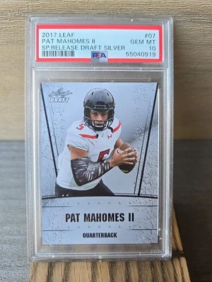 2017 LEAF SPECIAL RELEASE DRAFT SILVER 07 PAT MAHOMES II PSA 10 - Image 1 of 2