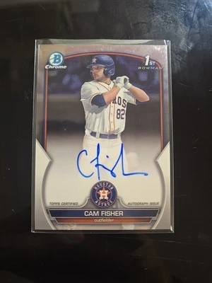 2023 Bowman Chrome Prospect Auto Cam Fisher #CDA-CFI (AU, RC) Houston Astros - Image 1 of 2