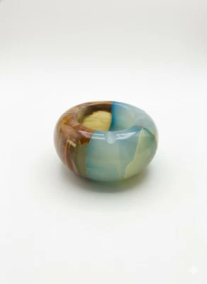 Ashtray, Multicolor Onyx Marble - Bild 1 von 4