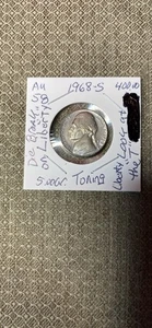 1968 S AU Jefferson Nickel With Good Toning. Doubled Die”T” In Liberty Errors. - Picture 1 of 4