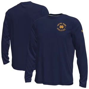 Men's Under Armour Navy Notre Dame Fighting Irish Sideline Knockout Long-Sleeve - Picture 1 of 3