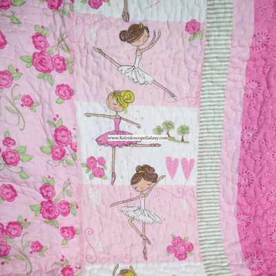 BALLET TWIN QUILT 6PC SHABBY CHIC Ballerina FLORAL  DANCER PINK Lyla Rose - Image 1 of 4