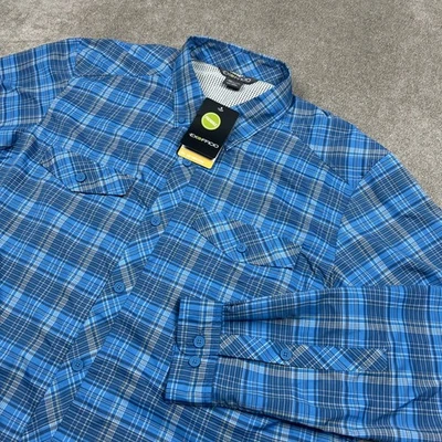 Exofficio Shirt Mens 2XL Blue Packable Lightweight Vented Fishing Performance - Image 1 of 4