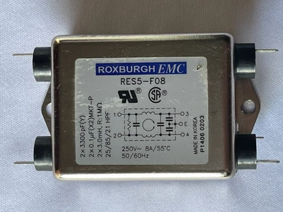 Filtro ROXBURGH EMC RES5-F08 de una sola etapa 250 vacío 8 amperios probado bueno Foto 1 de 2