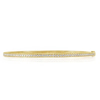 0.85ct Round Brilliant Cut Diamond Bangle Bracelet in 14K Yellow Gold - Image 1 of 2