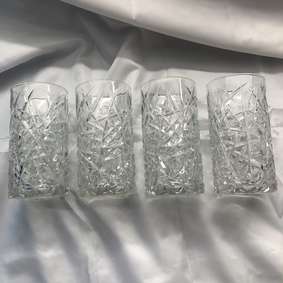 Cristal D'Arques Sculptra ~ набор из 4 ~ 6 «стакан / хайбол очки ~ 16 унций - Изображение 1 из 4