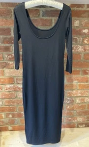 Ladies Miss Selfridge Black Midi Bodycon Dress - Size UK10 - Picture 1 of 3