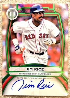 2024 Topps Tribute Jim Rice automático en tarjeta autógrafo # 42/99 Red Sox Foto 1 de 2